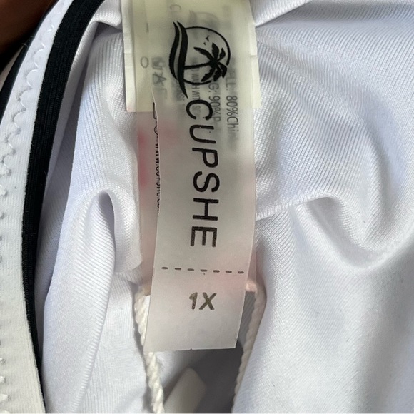 Cupshe Garden Floral and Stripe Bikini High Waisted NWT Size 1X Swimsuit 2 Piece - Picture 7 of 9